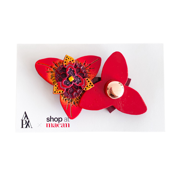 "Tigridia Pavonia Red" Magnet Earrings - Macan's Anniversary Special